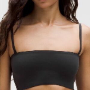 Lululemon Athletica Wundermost Ultra-soft Nulu Black Bandeau Bralette